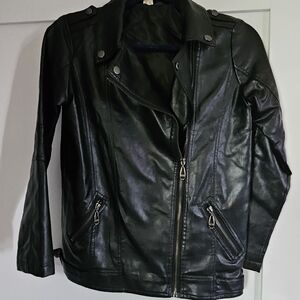 Kids Black Leather Jacket - Grease